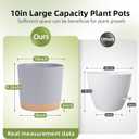 QCQHDU 10 inch Plant Pot, 2 Pack Planters for Indoor Plants with Drainage Holes & Saucer, Outdoor Flower Pots Home Garden Modern Decor