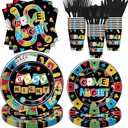 Family Game Night Party Decorations Tableware, Family House Board Games Party Supplies for Birthday Kids Adults Gaming Night, Disposable Paper Plate, Napkin, Cup, Cutlery, Serves 24