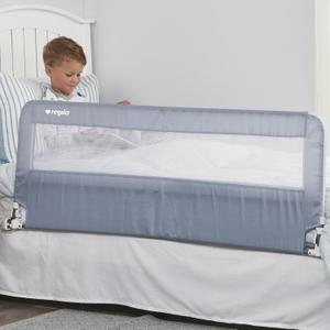 Regalo Safety 54 Extra Long Hideaway Bed Rail Guard for Toddlers, Toddler Bed Rail with Reinforced Anchor Safety System, 20 Tall Bed Safety Rail, Fits Twin, Full & Queen Beds, Gray