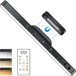 WILLED 3W Rechargeable Light Bar with Romote Control,3 Colors Adjustable Mirror Lights with 120 LED,2000mAh Battery Makeup Light, Magnetic Stick On Touch Light for Cabinet,Closet,Bunk Bed,Kitchen