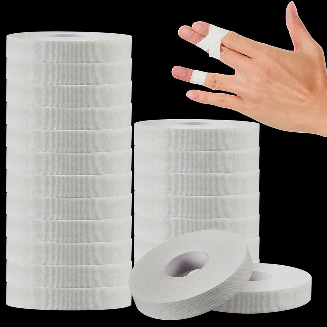 Nuanchu 24 Rolls Athletic Finger Tape, 0.5 Inch x 45 ft Sports Tape for Rock Climbing, Volleyball, Basketball & Jiu Jitsu, Flexible Finger Support for Training and Spring Sports, White