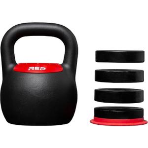 Rep Fitness Adjustable Kettlebell | Weight Set for Home Gym | Strength Training Equipment for Men & Women | Compact Steel Bell with Ergonomic Handle | 2040 lb (918 kg) Variable Options