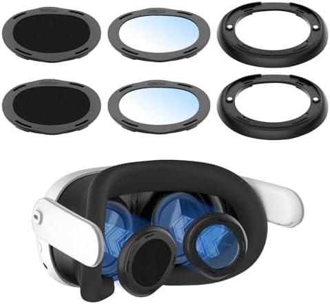 Tyasoleil VR Lens Protector Acessories Kit, Blue Light Blocking Glasses for Meta Quest 3/3S, with Magnetic Alloy Frame and Anti Blue-Light Lens Accessories