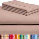 LuxClub 4 PC Queen Sheet Set, Breathable Luxury Bed Sheets, Deep Pockets 18" Wrinkle Free Cooling Sheets Machine Washable Hotel Bedding Silky Soft - Pearl Pink Queen