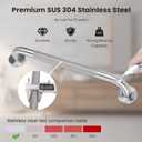 Knurled Mirror Polished Bathroom Grab Bar 2 Pack, 18 Inch Universal Stainless Steel Shower Grab Bars for Seniors, Wall Mounted Handicap Safety Bar with Balanced Anti-Slip Support, Easy Installation