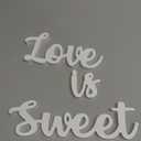 Love Is Sweet Sign for Dessert Table,Love Is Sweet Table Decor Wood Sign Letter table Top for Wedding Decor,Anniversary,Valentine,Engagement,Photo Prop (White)
