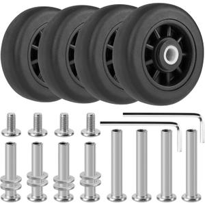 4 Pcs Luggage Replacement Wheels, 50mm/1.97in Plastic Suitcase Wheels Replacement, Wear-Resistant Spare Luggage Casters Repair Kit, V-C1