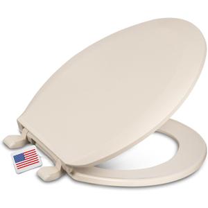 Centoco Elongated Toilet Seat, Economy, USA, DSAMAZ16-106, Bone | Closed Front, Cover, Plastic, Made in the USA