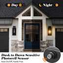 16-inch Dusk to Dawn Outdoor Wall Light Fixture, Large Black Exterior Wall Lantern Waterproof, Farmhouse Porch Sconce Lighting, Modern Wall-Mounted Outside Lights for House Garage, Patio Lamp, 2 Packs