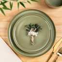 TheTerra Ceramic Dinnerware Set for 6, 18-Piece Plates and Bowls Set