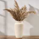 Emotionally Grounded Vase, Vaseking Large Ceramic Rustic Vase, 11 inch Minimalist Decorative Farmhouse Tall Vases for Home Decor, Living Room, Enterway, Table Decoration, White