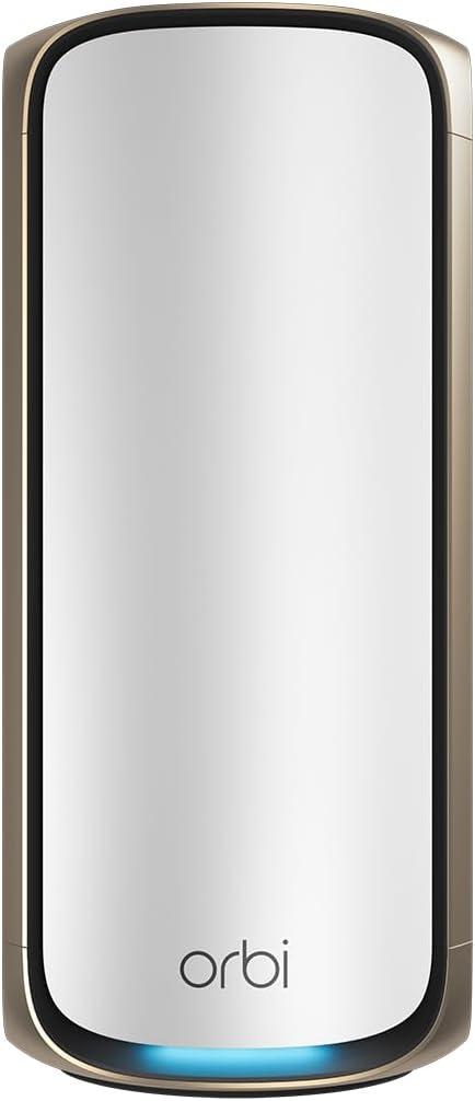 NETGEAR Orbi 970 Series (RBE970) Quad-Band WiFi 7 Mesh Add-on Satellite - Works with Existing 970 Series Mesh System or Router - Adds Coverage up to 3,300 sq. ft. - BE27000 802.11be 