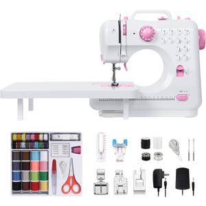 Sewing Machine for Beginners, Mini Sewing Machine with 5 Replaceable Presser Feet, Extension Table, 12 Built-in Stitches, Portable Sewing Kit, Christmas Gifts for Kids, Teen Girls, Adults