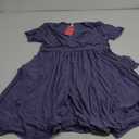 WEACZZY Women's Summer Short Sleeve Casual Dresses V-Neck Floral Party Dress with Pockets (X-Large, A Purple Gray)