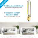 E17 LED T6.5 Tubular Filament Bulb,Dimmable 4W Led Tube Bulbs, 500lm, 4000K Daylight, 40 Watt Incandescent Bulb Equivalent, for Exit Sign Light, Refrigerator, Freezer, 6 Pack.