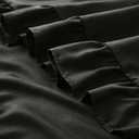 KKJIAF Ruffle Pillow Cases Standard Size Set of 2, Ruffled Pillow Covers with Envelope Closure, Wrinkle Resistant Pillowcases 20" x 26", Ruffled Pillow Shams, Black