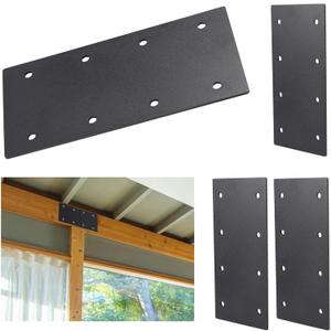 9.25x4.5 Inch Straight Steel Mending Plate 4PCS, 0.12'' Thick I Shape Flat Brackets, Ideal for Wood 6x6 Lumber, for Pergola, Fence, Farm, Mending and Connecting Projects