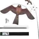 Bird Hawk Flying Kite with Pole Crop Protector Bird Scare Flying Kite with 4m Pole Has The Effect of Scaring Birds (Pink)