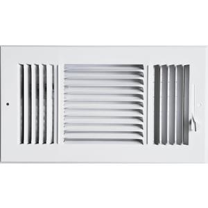 HBW 12"x 6" (Duct Opening Size) 3-Way Stamped Face Steel Ceiling/sidewall Air Supply Register - Vent Cover - Actual Outside Dimension 13.75" X 7.75"