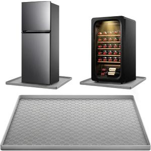 Fridge Silicone Mat, Scratch Proof and Leak Proof Refrigerator Mats for Washing Machine Dryer and Appliance Base Protection (Grey)