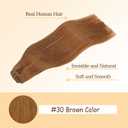 #30 Brown Straight Clip in Hair Extensions,32 Inch Soft Real Human Hair,Light Brown Straight Clip ins 120g 7pcs Per,Brazilian Remy Color #30 Human Hair Extensions.