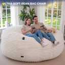 MAXYOYO Bean Bag Chair, Striped Bean Bag Sofa with Removable Cover