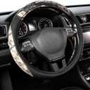 Mossy Oak Camo Steering Wheel Cover - PU Leather and Cotton Twill, Universal Fit 14 1/2 inches to 15 inches - Officially Licensed Product