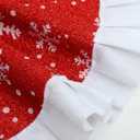 ULTECHNOVO 35. 4 Inch Large Christmas Tree Skirt Xmas Soft Cover Mat Decor Snowflake Collar Farmhouse Tree Skirt for Holiday Ornaments Party Home Indoor Decorations (Red)