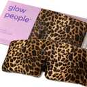 Glow People Silk Sleep Mask  100% Mulberry Silk Eye Mask for Sleeping, Total Blackout, Cloud-Soft and Adjustable for Beauty Sleep and Travel - Leopard