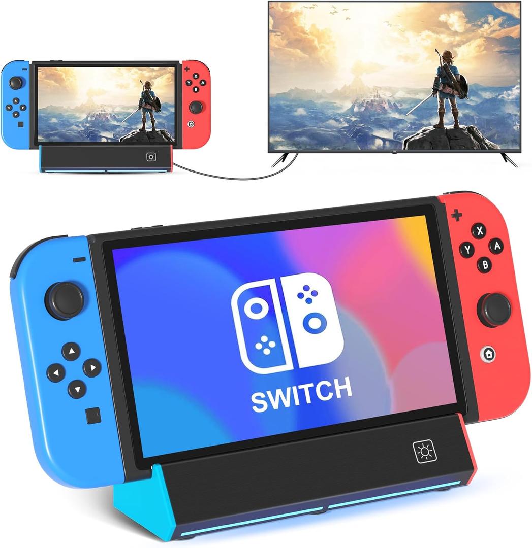 Switch Dock, TV Dock Station for Switch/Switch OLEDwith 4K@60Hz HDMI Output/Type C Port/USB 3.0 Port for Nintendo Switch DockIncompatible with Nintendo Switch 2
