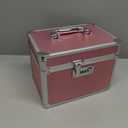 Medicine Lock Box with 3-Digit Combination Lock Pink Lockable Storage Box for Medication, Small Lock Box for Valuables, 10"x7"x9" Locking Medicine Box for Home Travel Dorm