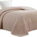 Beatrice Home Fashions Channel Chenille Bedspread, Queen, Blush