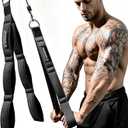 MANUEKLEAR 3 Grip Lengths in 1 Tricep Rope Cable Attachment with Ergonomic Handles, Greater ROM for Tricep Push Down Attachment Professional Gym Rope for Overhead Extension