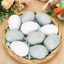 30 Pcs Easter Speckled Vintage Eggs Neutral Textured Plastic Eggs Boho Easter Decor Rustic Pastel Bowl Basket Vase Fillers Farmhouse Spring Decorations for Home Table DIY Craft