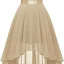 BeryLove Sequin Wedding Guest Formal Cocktail Dresses Prom Party Lace High Low Bridesmaid Elegant Dress (3X-Large, Champagne)