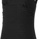 Girls Swimsuit One Piece Bathing Suit V Neck Girls' Swimwear Adjustable Straps Teen Girl Swimsuit  Yizuoding006 (12 Years, Black)