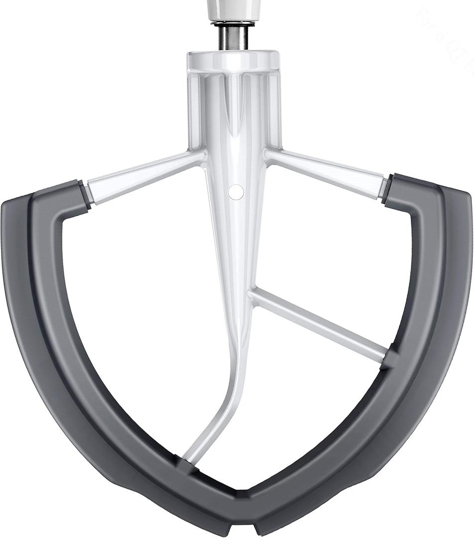 Flex Edge Beater for KitchenAid 6QT Bowl-Lift Stand Mixer, Beater with Double Silicone Edge, Mixer Paddle, Perfect 6 Quart Bowl-Lift Stand Mixer Attachment for KitchenAid, White