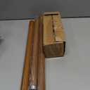 Wood Curtain Rods for Windows 28 to 48 Inch, 1'' Adjustable Decorative Drapery Rods with Imitation Wood Grain Leaf Pattern Finials, Boho Heavy Duty Window Curtain Rods Set 18''-60''