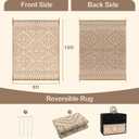 Wonnitar Outdoor Rugs 8x10 Waterproof Plastic Straw Rug, Large Outdoor Camping Rug for RV, Reversible Portable Outside Lightweight Area Rug for Backyard Balcony Beach Picnic (Beige & Brown,8'x10')