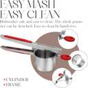 Bellemain 15 oz Large Potato Ricer | Heavy-Duty Stainless Steel Potato Ricer & Masher | Perfect for Mashed Potatoes | Kitchen Tool with Fixed Disc (Red)