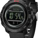 Men's Military Watches for Men Tactical ABC Digital Watch Outdoor Sports Altimeter Barometer Compass Thermometer Fitness Tracker Watch Step Counter Dual Time Stopwatch Countdown Waterproof Wristwatch