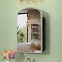 20x28 Inch Daisy Beaded Arched Medicine Cabinet with Mirror, Wall Mounted or Recessed, Bathroom Vanity Mirror with Storage Full-Metal Cabinets, 2 Adjustable Shelves and 1 Organizer Bling Silver
