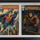Comic Book Frame (DOUBLE FRAME) (1 Pack of Double Frame Black Frame, White Mat)