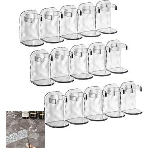 Modern White Plastic Wall Mounted Storage Hooks, 1kg Weight Capacity, No Punch Wall Hanging, Detachable, with Split Design (L)