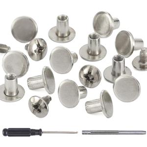 YORANYO 150 Sets 8MM Chicago Screws Leather Rivets for Fabric Chicago Binding Screws Buttons Metal Studs Rivets for Decorate and Repair Belts Bags Shoes Purse Dog Collar Leather Craft (Silver)