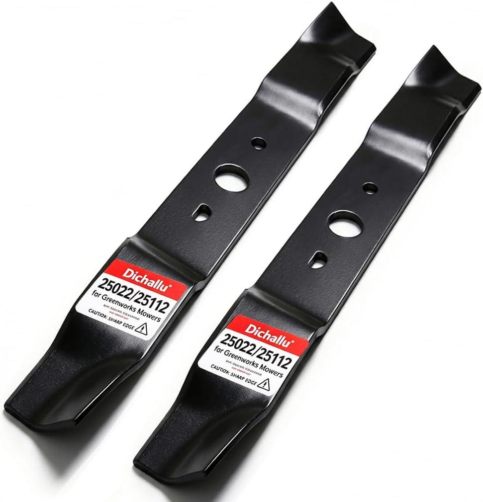 Lawn Mower Blade Compatible with Greenworks 20inch/ 21inch Mowers 25022, 25112 (2 Pack)