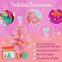 Glitter Girls 14-Inch Doll Accessories Winter Tree Playset 27 Pieces Deluxe Decorating Set Working String Lights & Gift Boxes 9 Cute Ornaments & Storage Chest 3+ Years Holiday Tree Set, Small