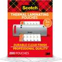 Scotch Thermal Laminating Pouches, 200 Count, Clear, 3 mil.