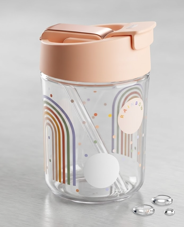 Plastic Sipper & Straw "Rainbow" Edition