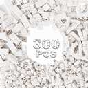 WEBRICK 300 Pcs Classic Building Bricks, White Bulk Bricks,Compatible with Lego and Major Brands Parts and Pieces, Creative Building Block Toys for Boys Girls Ages 6 7 8 9 10 Year Old